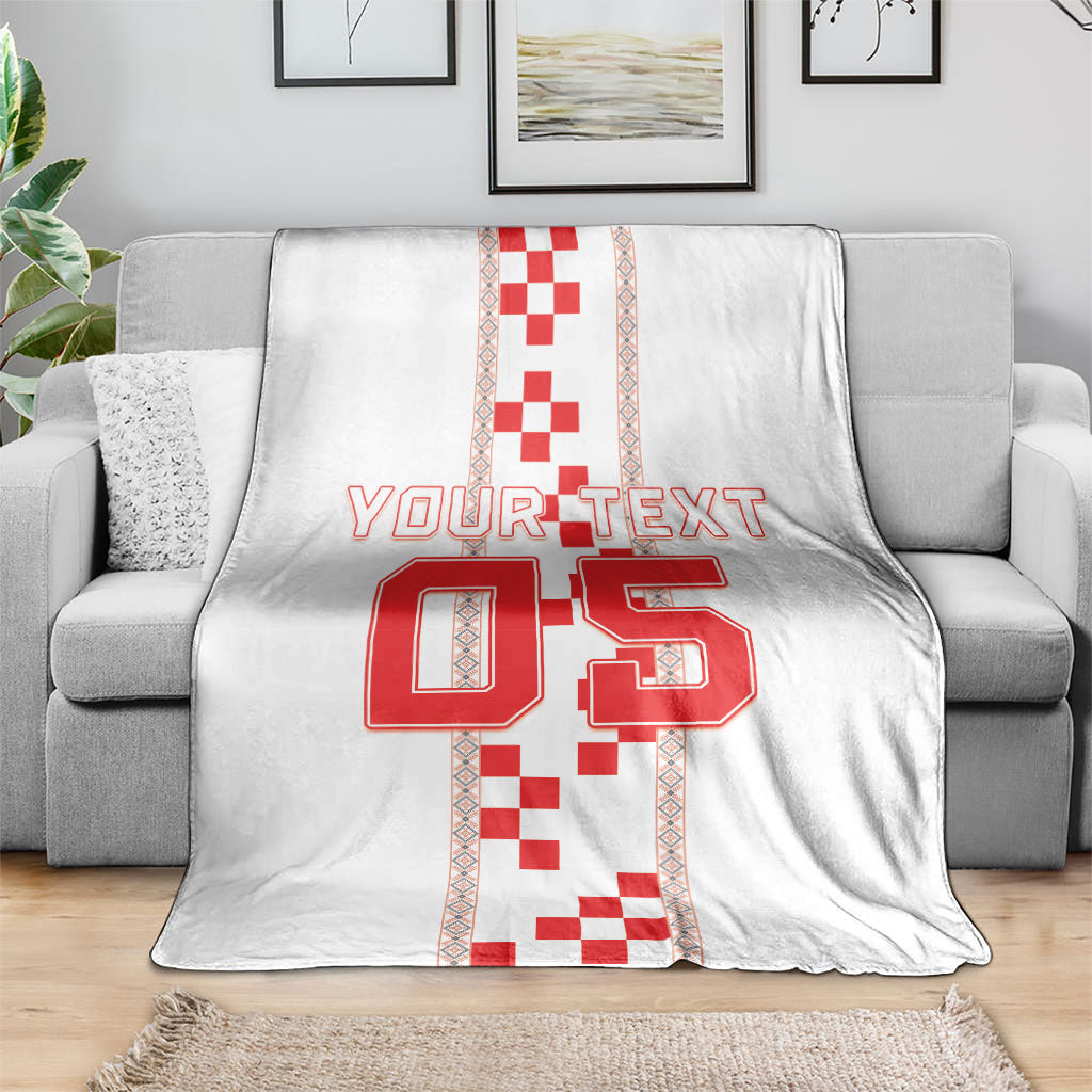 Custom Croatia Football 2026 Blanket Hrvatska Vatreni Checkerboard Style