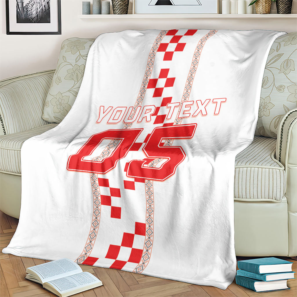 Custom Croatia Football 2026 Blanket Hrvatska Vatreni Checkerboard Style