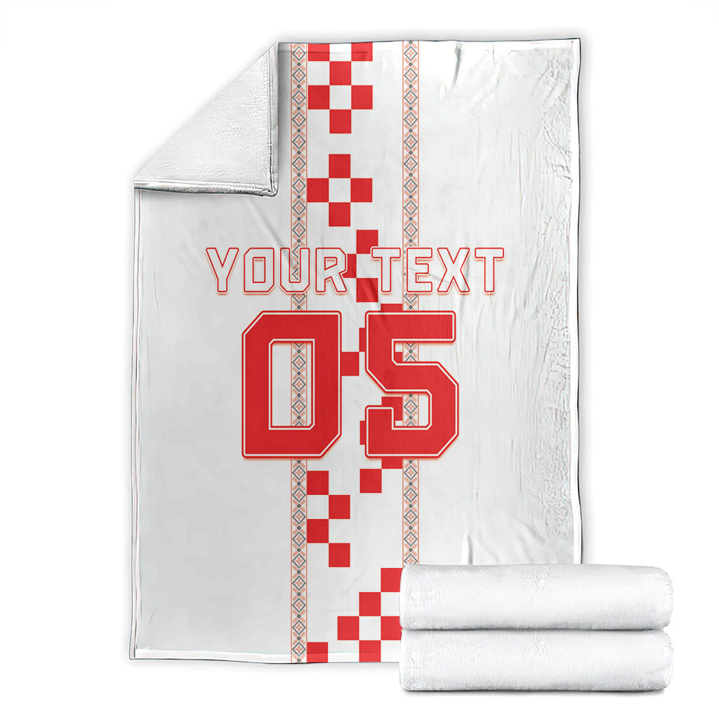 Custom Croatia Football 2026 Blanket Hrvatska Vatreni Checkerboard Style