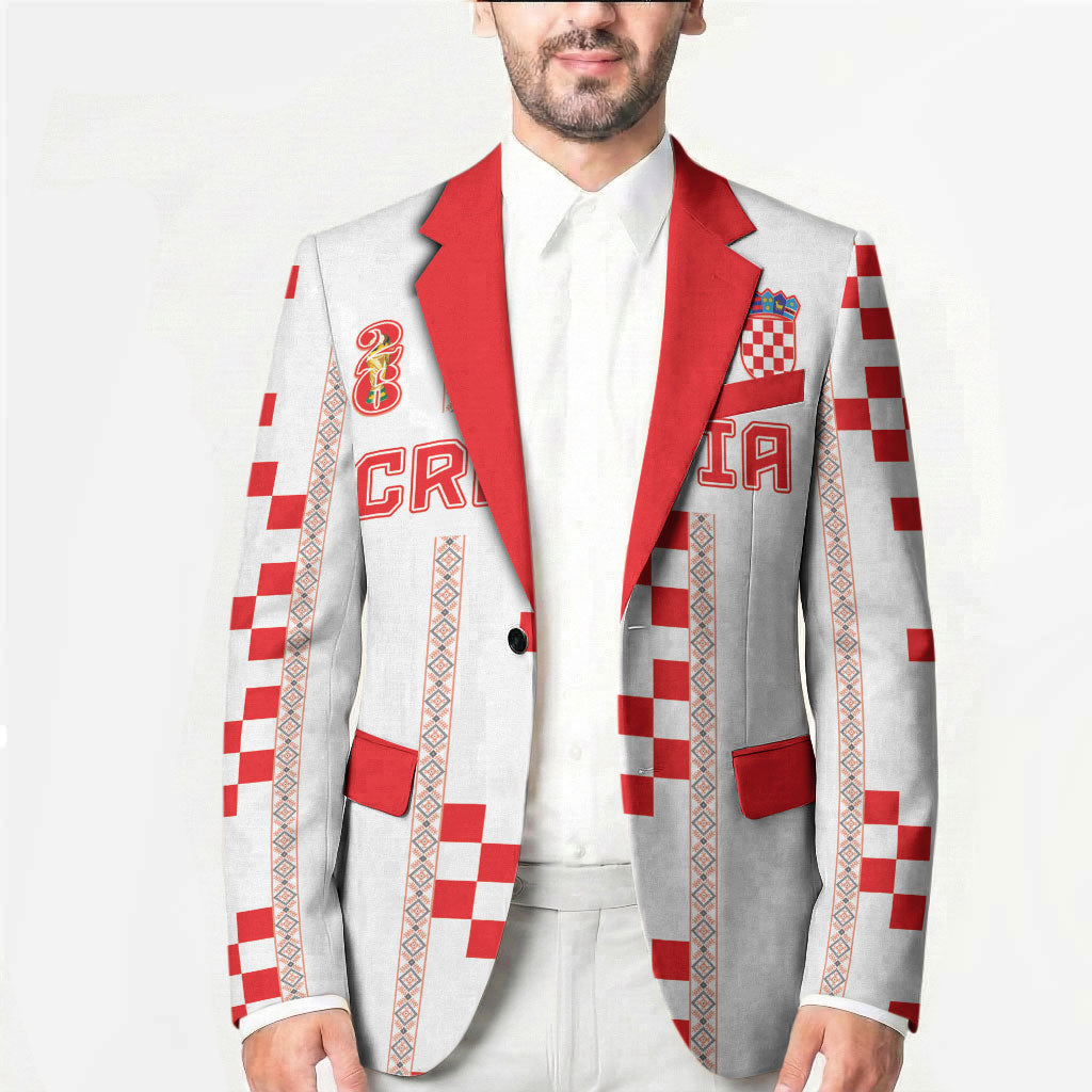 Custom Croatia Football 2026 Blazer Hrvatska Vatreni Checkerboard Style