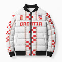 Custom Croatia Football 2026 Bomber Puffer Jacket Hrvatska Vatreni Checkerboard Style