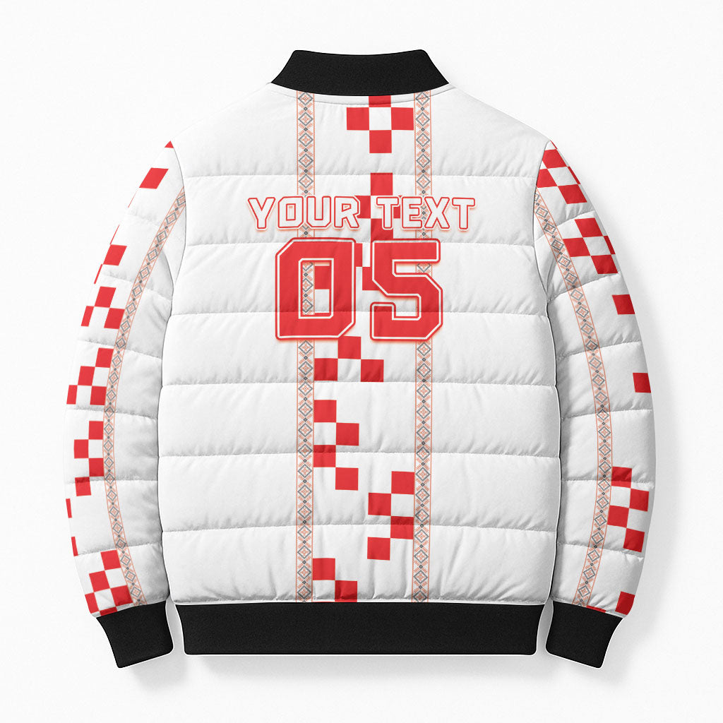 Custom Croatia Football 2026 Bomber Puffer Jacket Hrvatska Vatreni Checkerboard Style