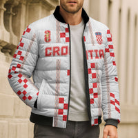 Custom Croatia Football 2026 Bomber Puffer Jacket Hrvatska Vatreni Checkerboard Style