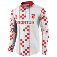 Custom Croatia Football 2026 Button Sweatshirt Hrvatska Vatreni Checkerboard Style
