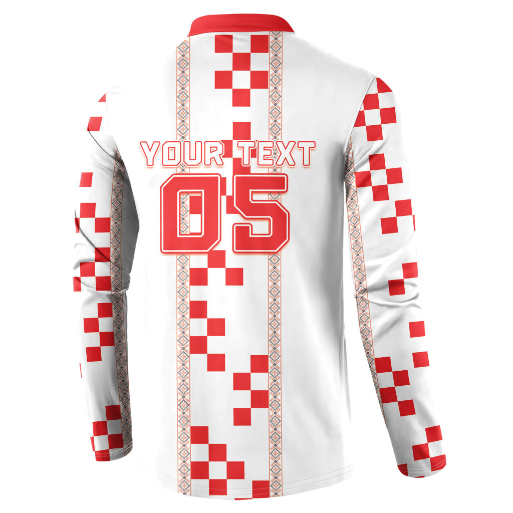 Custom Croatia Football 2026 Button Sweatshirt Hrvatska Vatreni Checkerboard Style