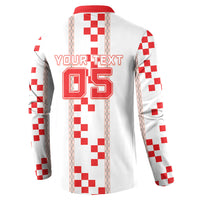 Custom Croatia Football 2026 Button Sweatshirt Hrvatska Vatreni Checkerboard Style