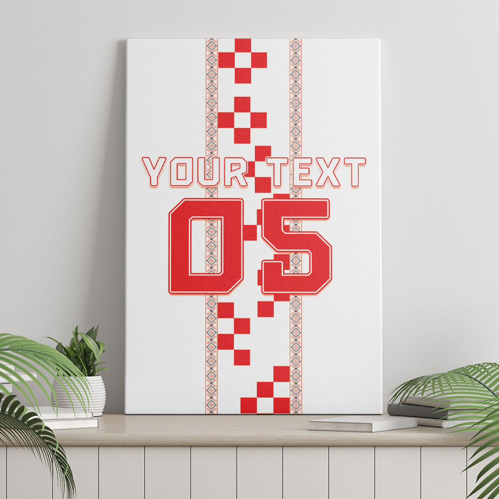Custom Croatia Football 2026 Canvas Wall Art Hrvatska Vatreni Checkerboard Style