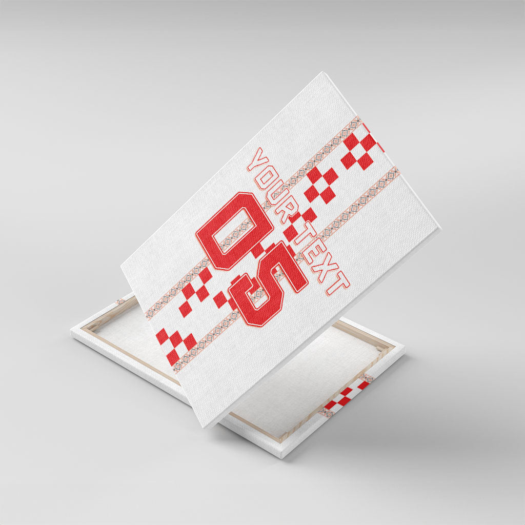Custom Croatia Football 2026 Canvas Wall Art Hrvatska Vatreni Checkerboard Style