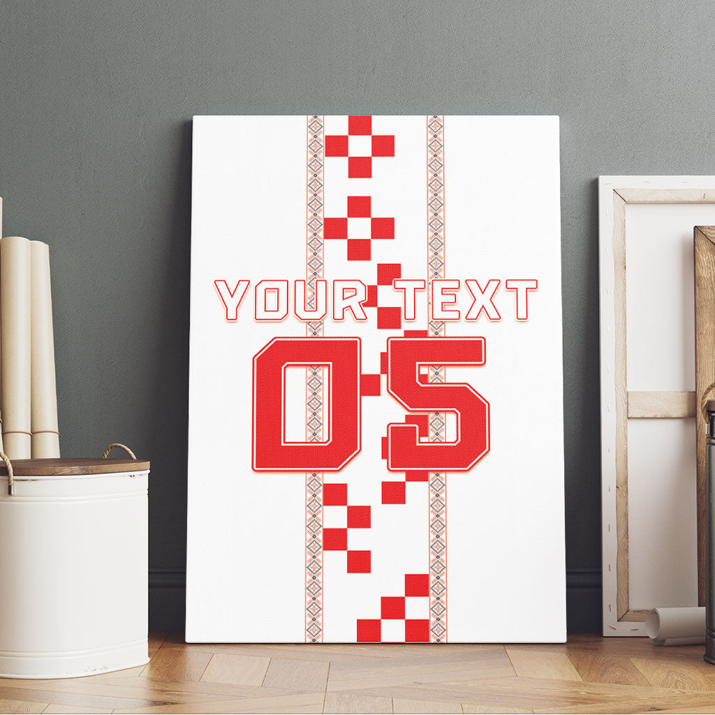 Custom Croatia Football 2026 Canvas Wall Art Hrvatska Vatreni Checkerboard Style
