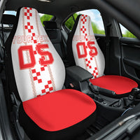 Custom Croatia Football 2026 Car Seat Cover Hrvatska Vatreni Checkerboard Style