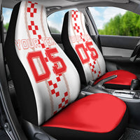 Custom Croatia Football 2026 Car Seat Cover Hrvatska Vatreni Checkerboard Style