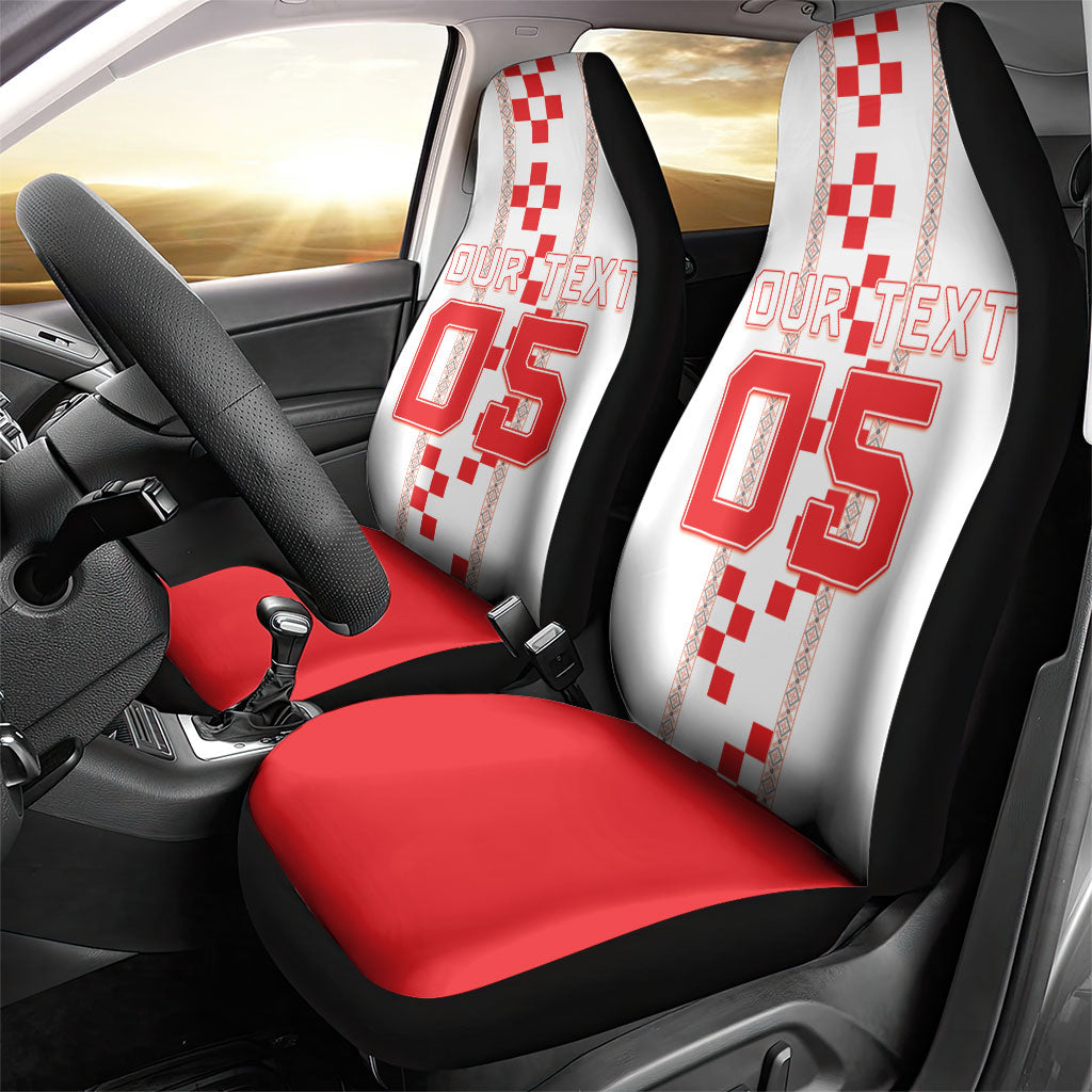Custom Croatia Football 2026 Car Seat Cover Hrvatska Vatreni Checkerboard Style