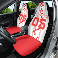 Custom Croatia Football 2026 Car Seat Cover Hrvatska Vatreni Checkerboard Style