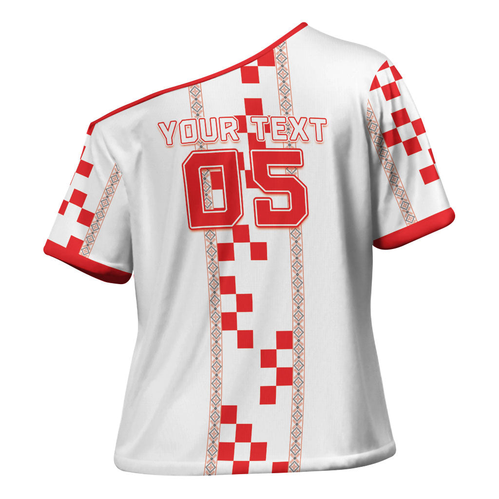 Custom Croatia Football 2026 Cross Shoulder Shirt Hrvatska Vatreni Checkerboard Style