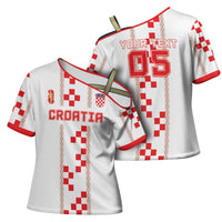Custom Croatia Football 2026 Cross Shoulder Shirt Hrvatska Vatreni Checkerboard Style