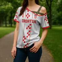Custom Croatia Football 2026 Cross Shoulder Shirt Hrvatska Vatreni Checkerboard Style