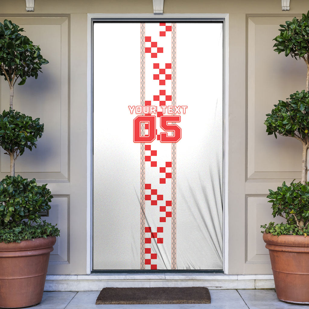 Custom Croatia Football 2026 Door Cover Hrvatska Vatreni Checkerboard Style