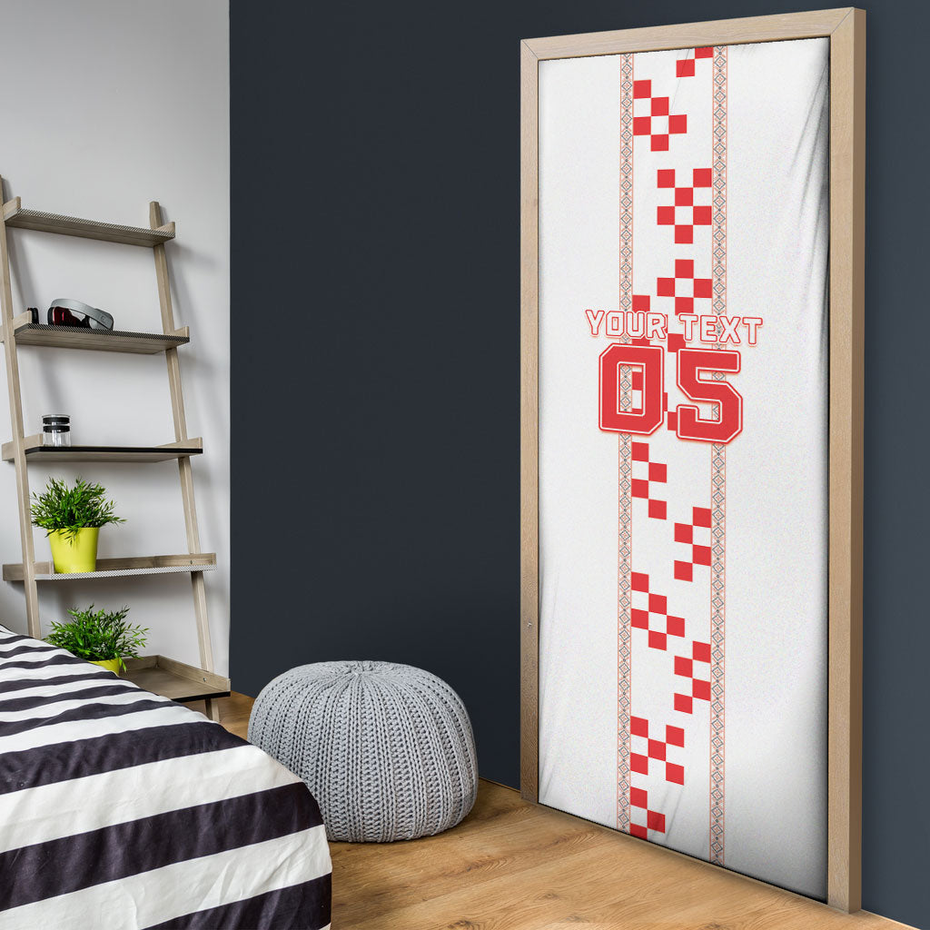 Custom Croatia Football 2026 Door Cover Hrvatska Vatreni Checkerboard Style