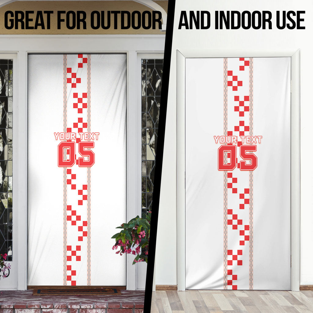 Custom Croatia Football 2026 Door Cover Hrvatska Vatreni Checkerboard Style