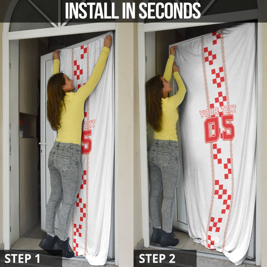 Custom Croatia Football 2026 Door Cover Hrvatska Vatreni Checkerboard Style