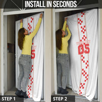 Custom Croatia Football 2026 Door Cover Hrvatska Vatreni Checkerboard Style