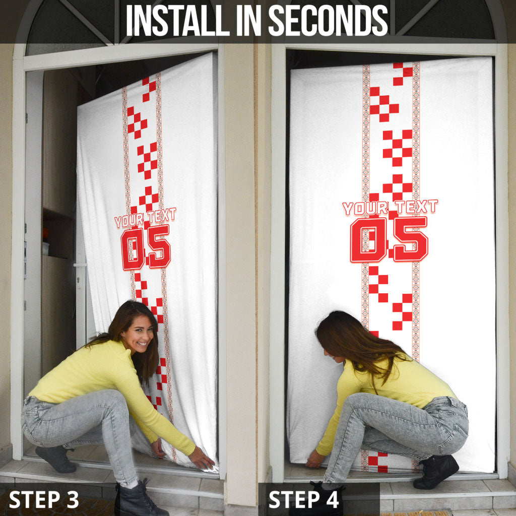 Custom Croatia Football 2026 Door Cover Hrvatska Vatreni Checkerboard Style