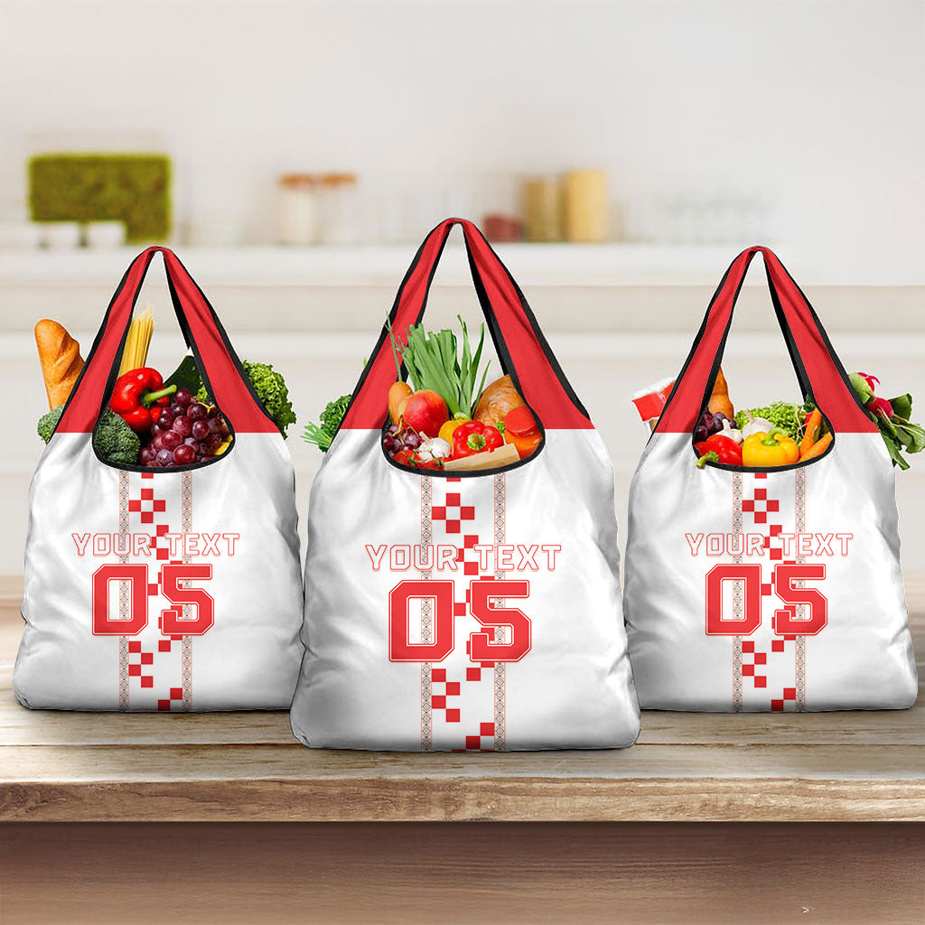 Custom Croatia Football 2026 Grocery Bag Hrvatska Vatreni Checkerboard Style