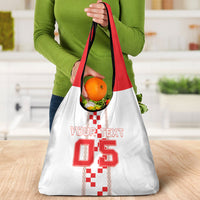 Custom Croatia Football 2026 Grocery Bag Hrvatska Vatreni Checkerboard Style