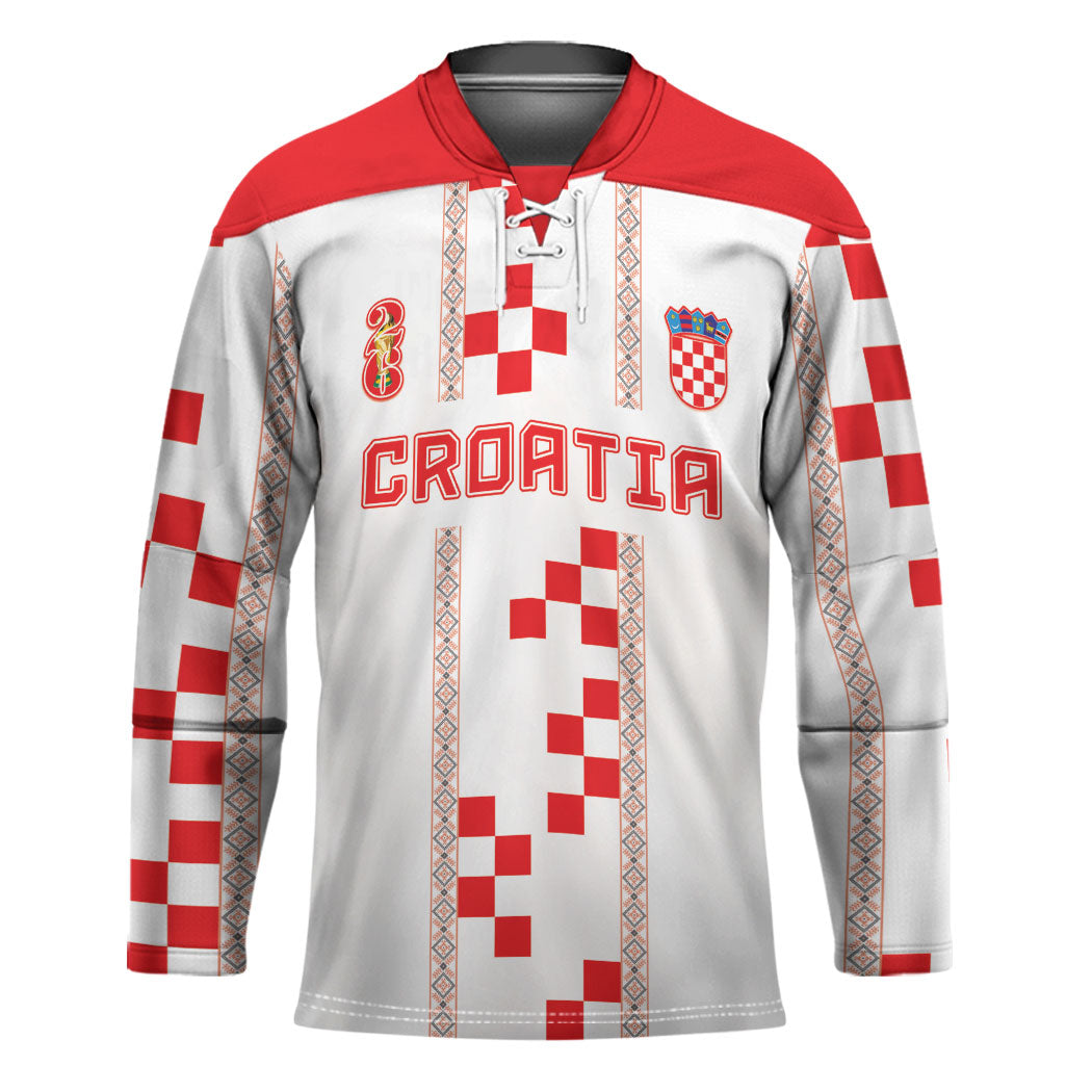 Custom Croatia Football 2026 Hockey Jersey Hrvatska Vatreni Checkerboard Style