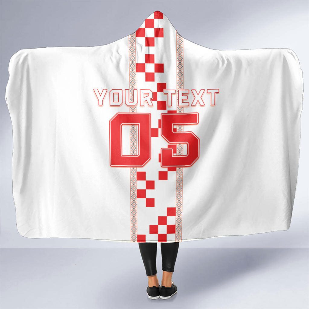 Custom Croatia Football 2026 Hooded Blanket Hrvatska Vatreni Checkerboard Style