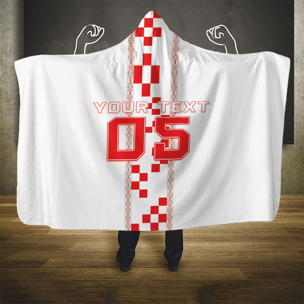 Custom Croatia Football 2026 Hooded Blanket Hrvatska Vatreni Checkerboard Style