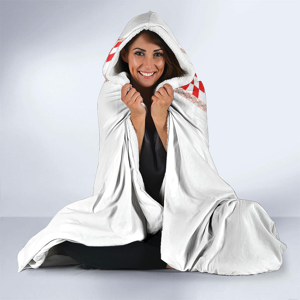 Custom Croatia Football 2026 Hooded Blanket Hrvatska Vatreni Checkerboard Style