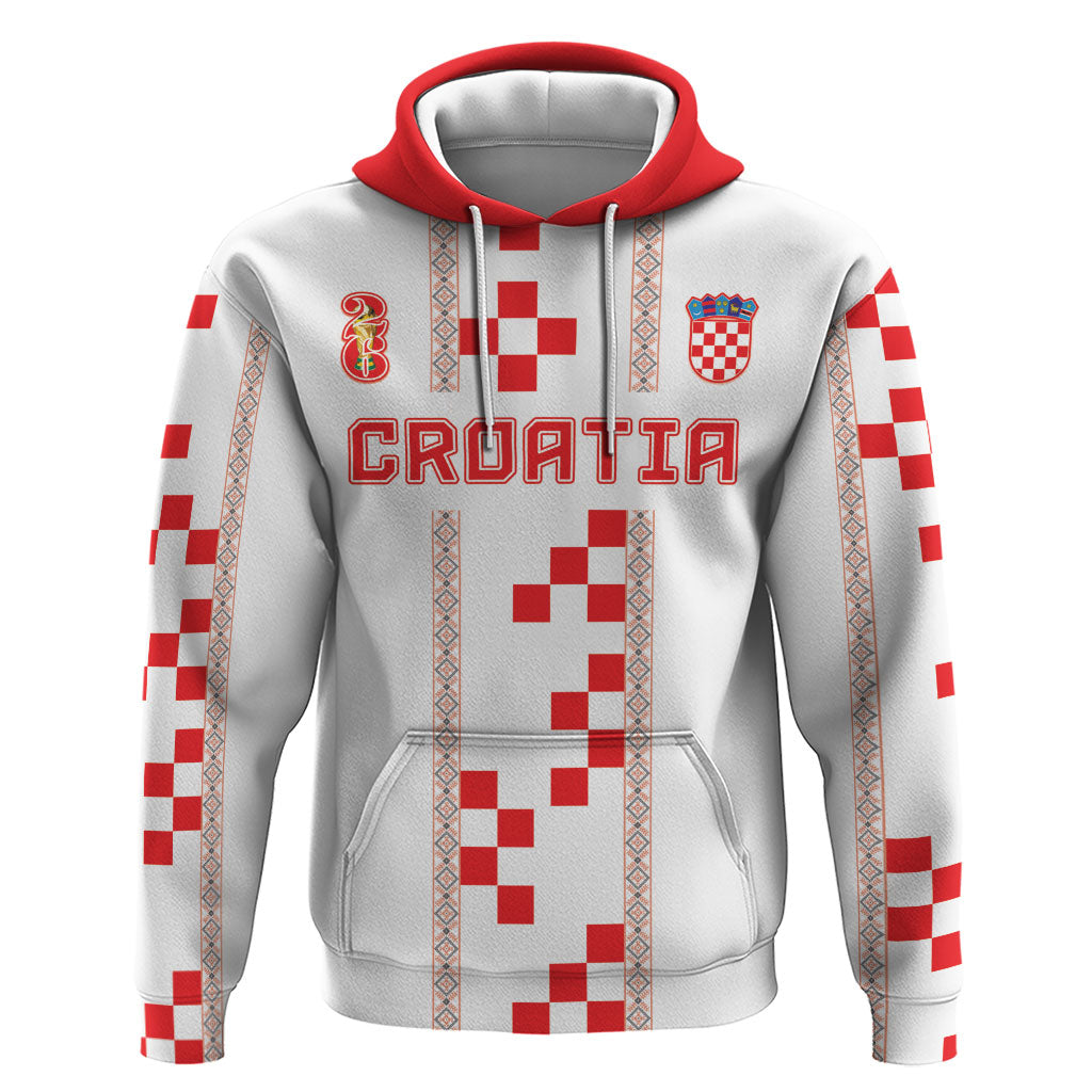 Custom Croatia Football 2026 Hoodie Hrvatska Vatreni Checkerboard Style