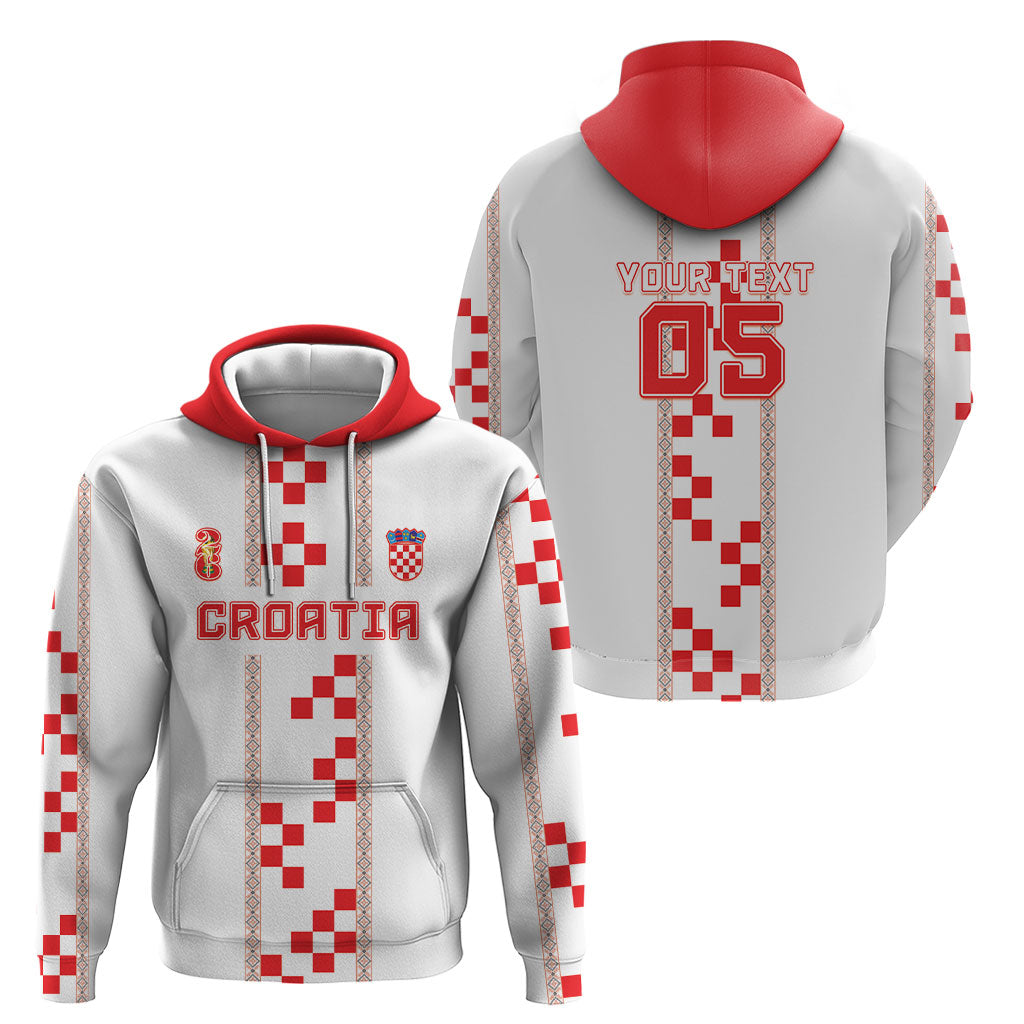 Custom Croatia Football 2026 Hoodie Hrvatska Vatreni Checkerboard Style