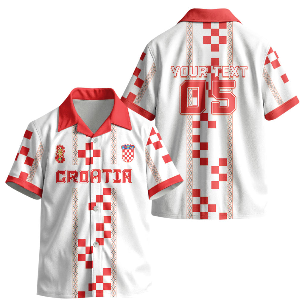 Custom Croatia Football 2026 Kid Hawaiian Shirt Hrvatska Vatreni Checkerboard Style LT05