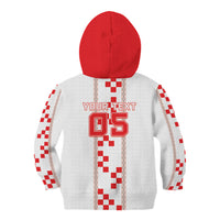 Custom Croatia Football 2026 Kid Hoodie Hrvatska Vatreni Checkerboard Style