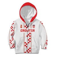 Custom Croatia Football 2026 Kid Hoodie Hrvatska Vatreni Checkerboard Style