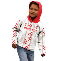 Custom Croatia Football 2026 Kid Hoodie Hrvatska Vatreni Checkerboard Style