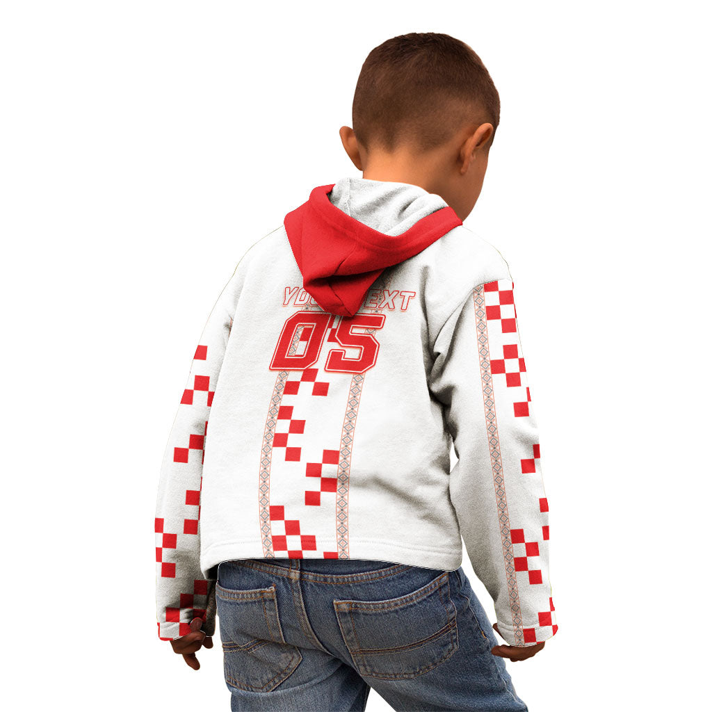 Custom Croatia Football 2026 Kid Hoodie Hrvatska Vatreni Checkerboard Style