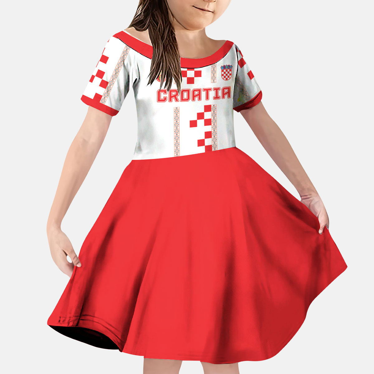 Custom Croatia Football 2026 Kid Short Sleeve Dress Hrvatska Vatreni Checkerboard Style