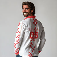 Custom Croatia Football 2026 Long Sleeve Polo Shirt Hrvatska Vatreni Checkerboard Style