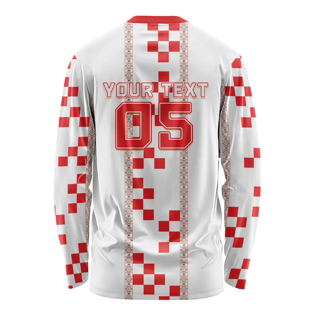 Custom Croatia Football 2026 Long Sleeve Shirt Hrvatska Vatreni Checkerboard Style