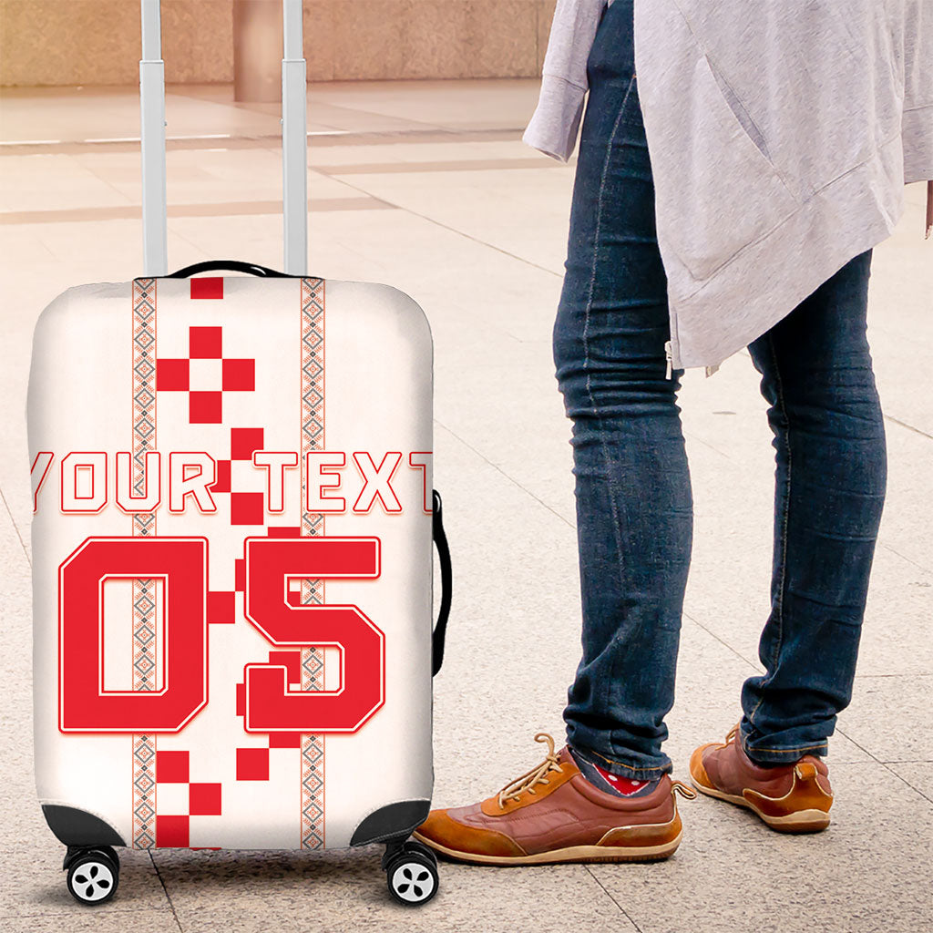 Custom Croatia Football 2026 Luggage Cover Hrvatska Vatreni Checkerboard Style