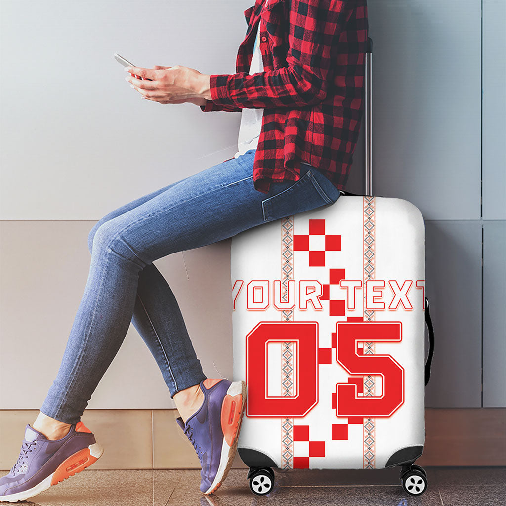 Custom Croatia Football 2026 Luggage Cover Hrvatska Vatreni Checkerboard Style