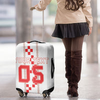 Custom Croatia Football 2026 Luggage Cover Hrvatska Vatreni Checkerboard Style
