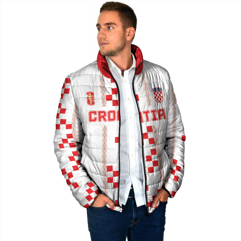 Custom Croatia Football 2026 Padded Jacket Hrvatska Vatreni Checkerboard Style