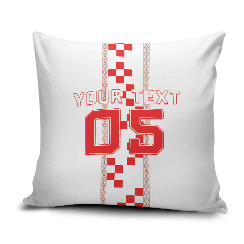 Custom Croatia Football 2026 Pillow Cover Hrvatska Vatreni Checkerboard Style