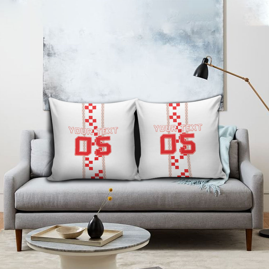 Custom Croatia Football 2026 Pillow Cover Hrvatska Vatreni Checkerboard Style