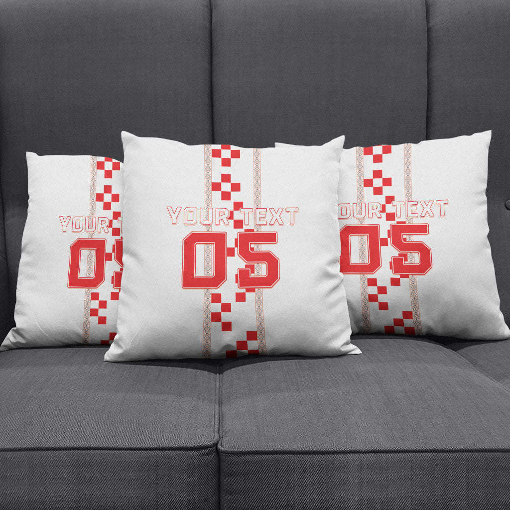 Custom Croatia Football 2026 Pillow Cover Hrvatska Vatreni Checkerboard Style