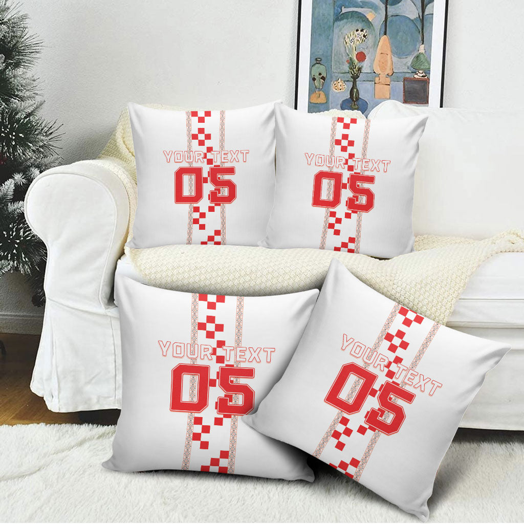 Custom Croatia Football 2026 Pillow Cover Hrvatska Vatreni Checkerboard Style